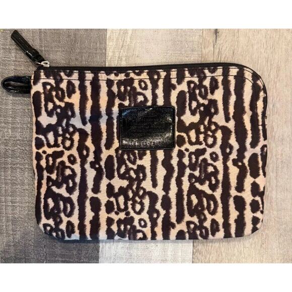 Coach Cosmetic Makeup Toiletry Tote Bag Womens Brown Ocelot Coach Cosmetic Print - Picture 1 of 6
